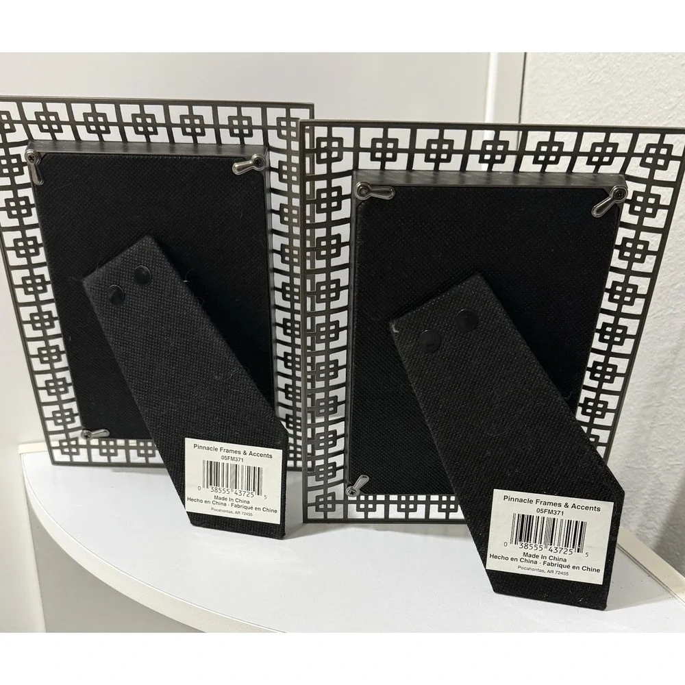NEW Set of 2 Pinnacle Silver Picture Frames Holds 4